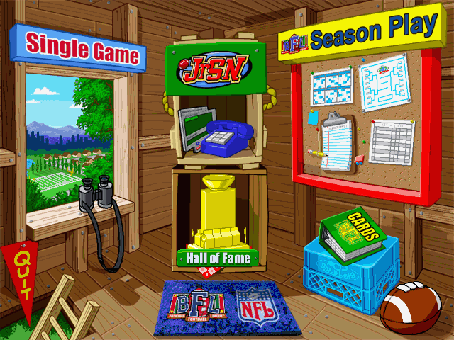 Backyard Football (Windows) screenshot: The main menu