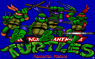 Teenage Mutant Ninja Turtles: Manhattan Missions (DOS) screenshot: Game Title (EGA)