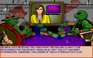 Teenage Mutant Ninja Turtles: Manhattan Missions (DOS) screenshot: News