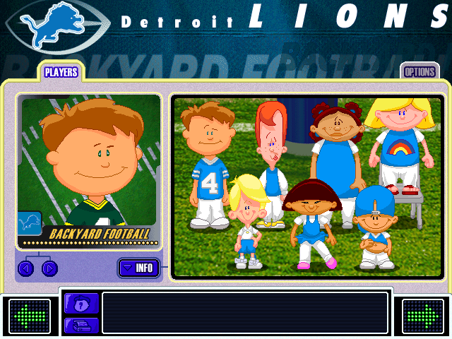 Backyard Football 2002 (Windows) screenshot: My team of champions. Nobody can top them!