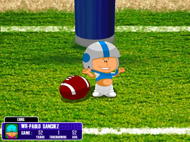 Backyard Football 2002 (Windows) screenshot: Who says Pablo can't score that too?