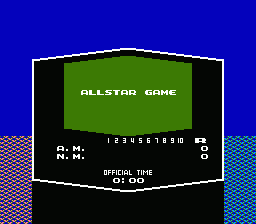 Tecmo Baseball (NES) screenshot: Beginning the Allstar game