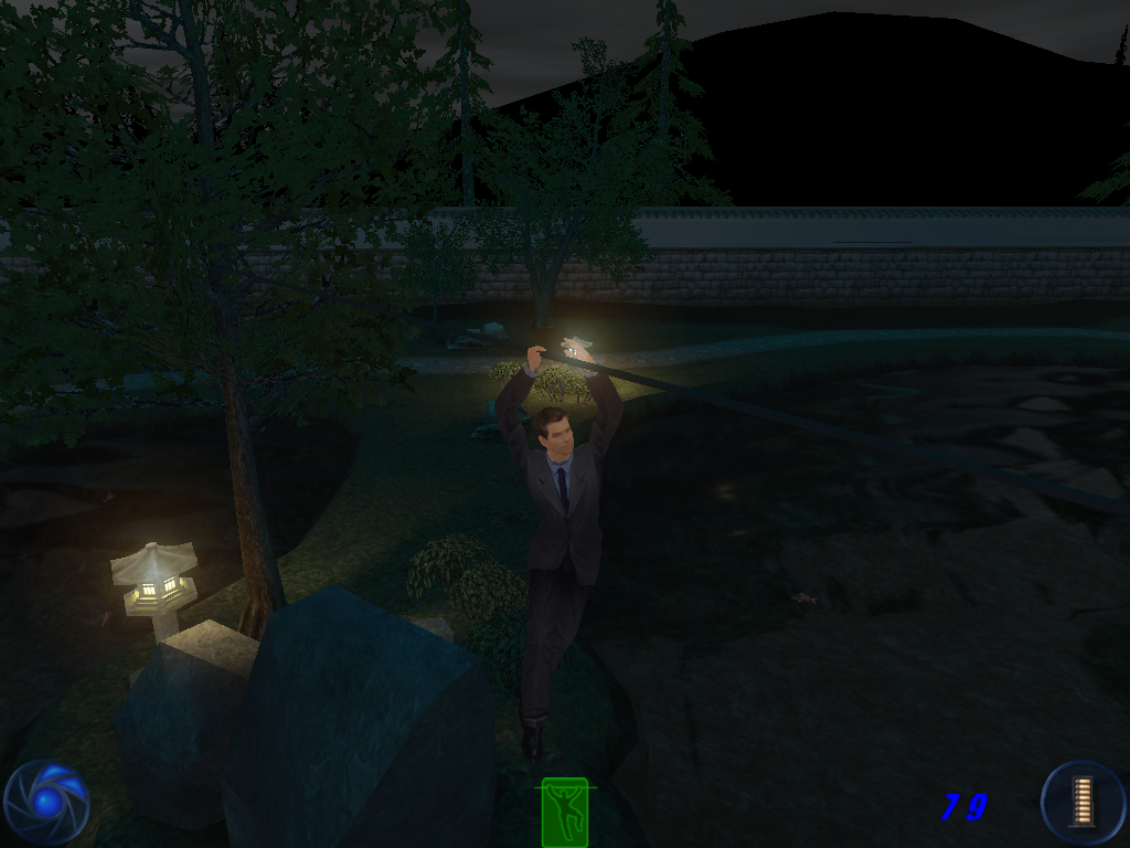 007: Nightfire (Windows) screenshot: In each level, the player can perform special actions called "Bond Moves", which usually involve solving problems in a daring, non-trivial way.