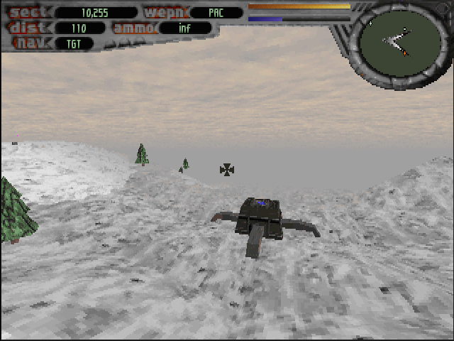 Terminal Velocity (DOS) screenshot: Hostile build
