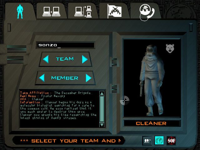 Soldier of Fortune (Windows) screenshot: Skin options