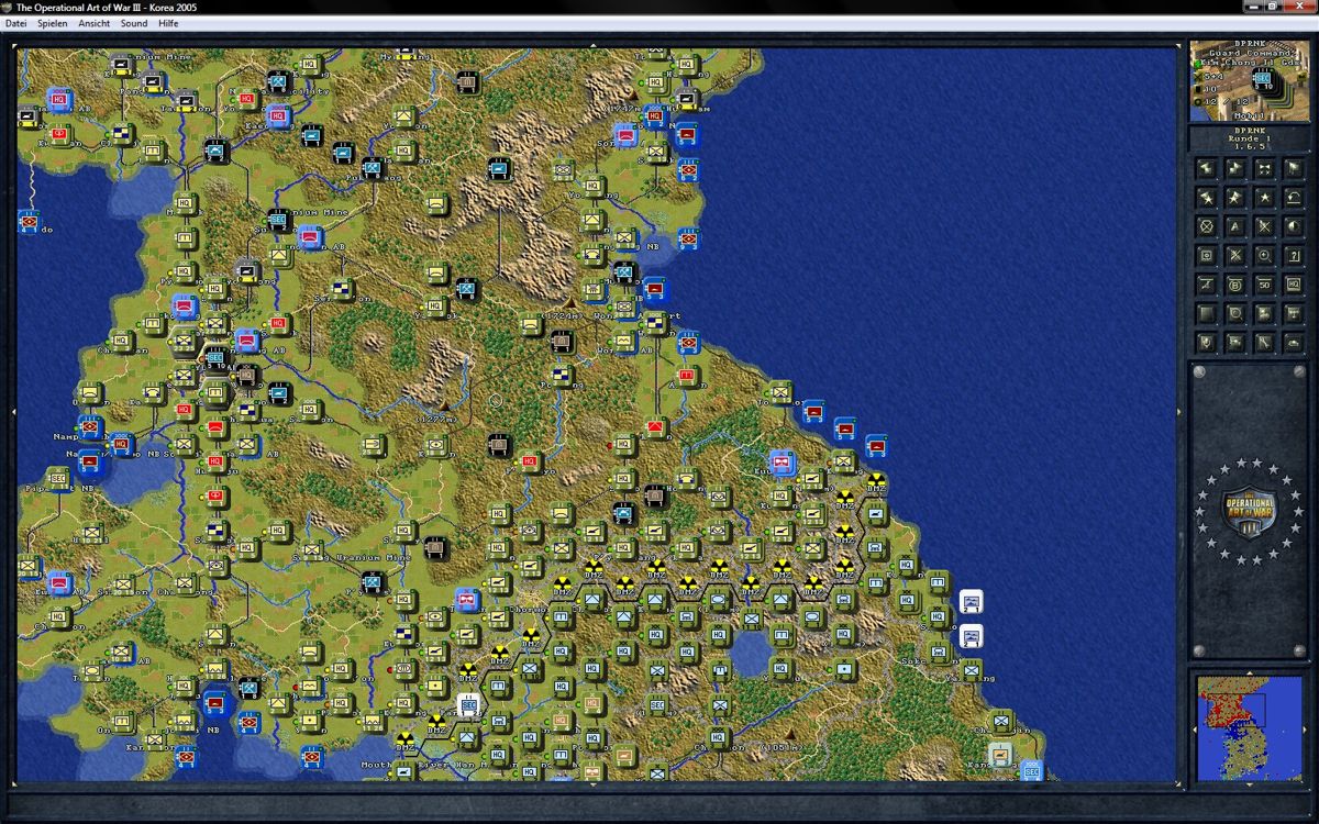 Norm Koger's The Operational Art of War III (Windows) screenshot: Korea 2005 Overview