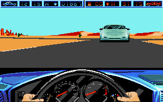 Highway Patrol II (DOS) screenshot: Am I going the wrong way or is he?