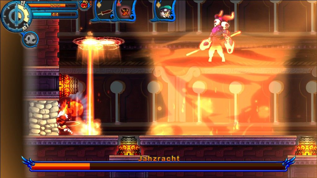 Valdis Story: Abyssal City (Windows) screenshot: Latter bosses in the game require a lot of skill and especially patience