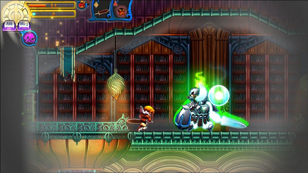 Valdis Story: Abyssal City (Windows) screenshot: Notice the orb, this means a monster will be resurrected. The orb is similar to the players "death animation"