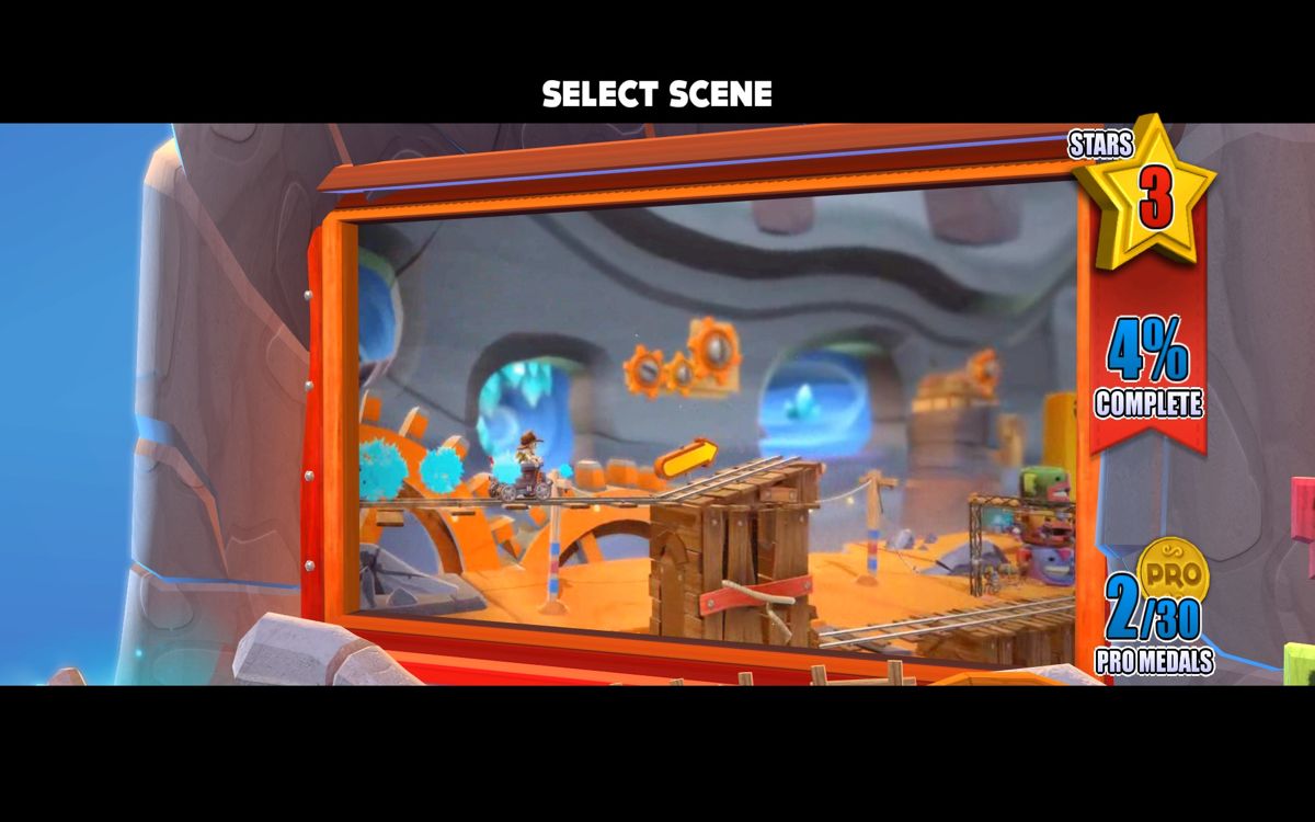 Joe Danger 2: The Movie (Windows) screenshot: After finishing an act, a "best of" is shown in replay