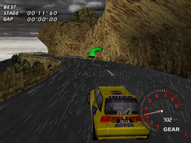V-Rally: Edition 99 (Windows) screenshot: 902 km/h!? GUI bug.