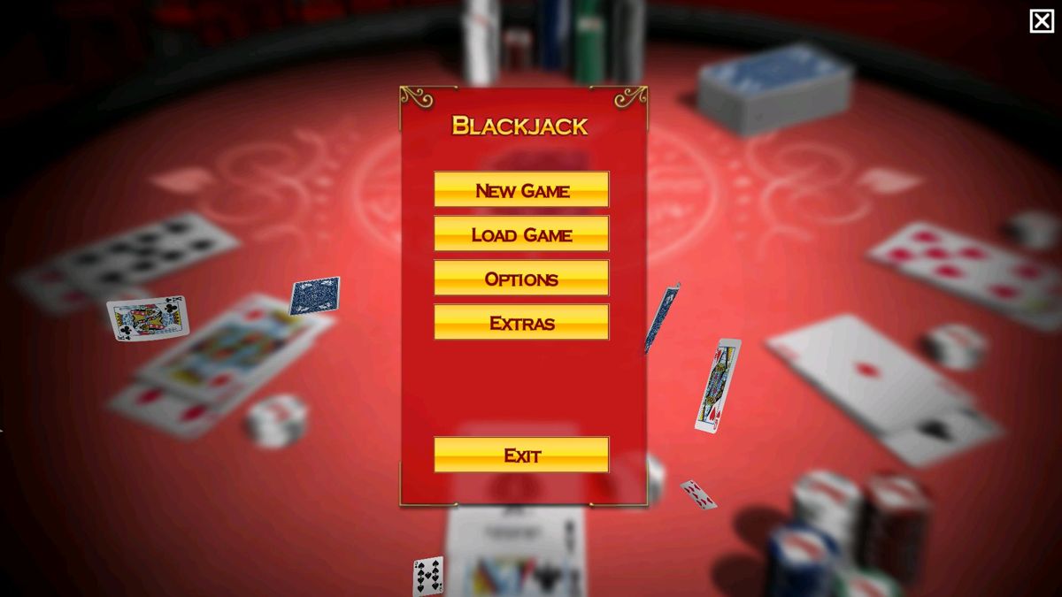 Bicycle Blackjack (Windows) screenshot: Main Menu