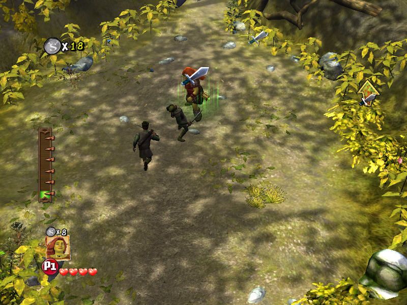 Shrek Forever After: The Final Chapter (Windows) screenshot: Fiona use sword - like bonus