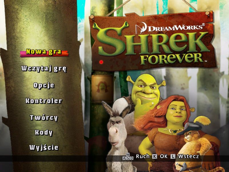 Shrek Forever After: The Final Chapter (Windows) screenshot: Main menu