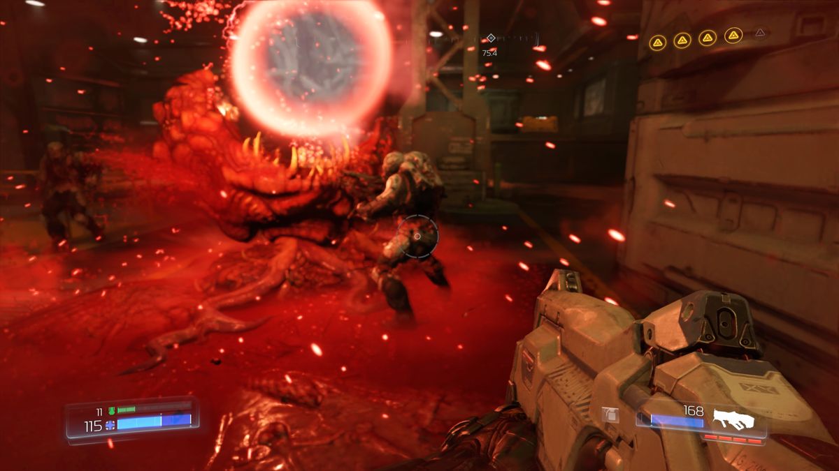 Doom (PlayStation 4) screenshot: Closing hell portals removes enemies in the area