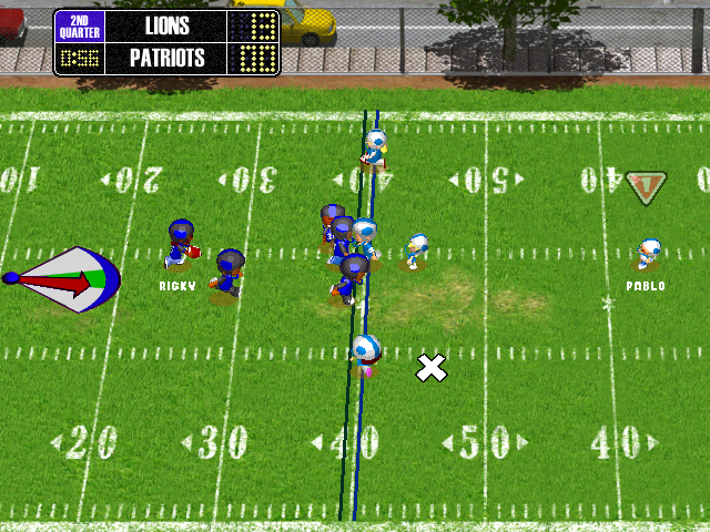 Backyard Football 2002 (Windows) screenshot: Ready to return a punt.