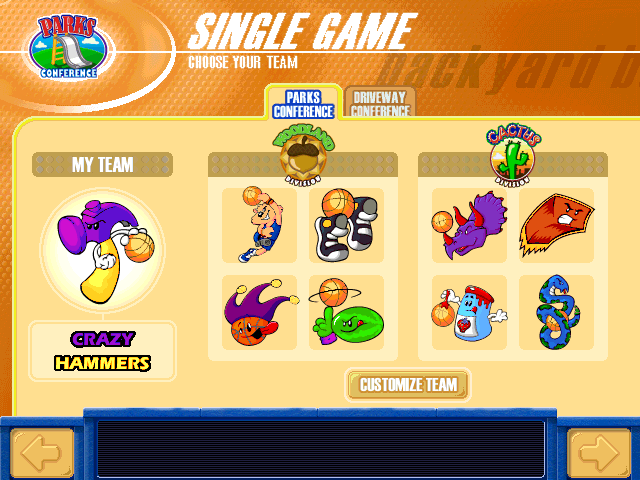 Backyard Basketball (Windows) screenshot: Picking a team