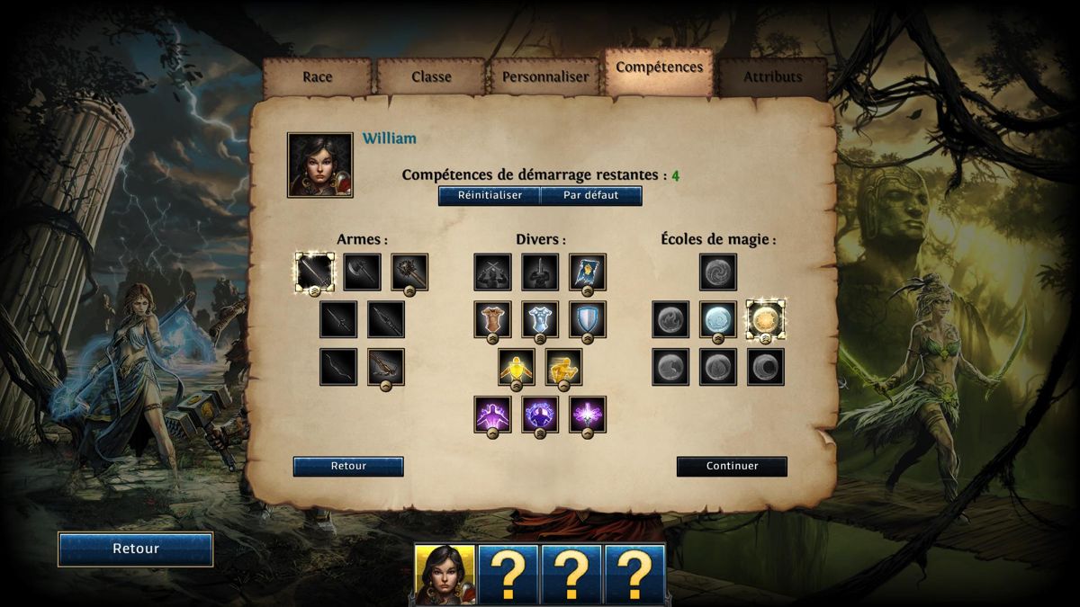 Might & Magic X: Legacy (Windows) screenshot: Choose your skills
