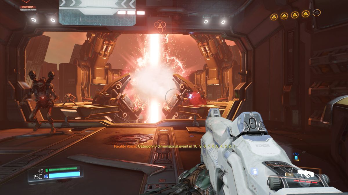 Doom (PlayStation 4) screenshot: Dimensional event incoming