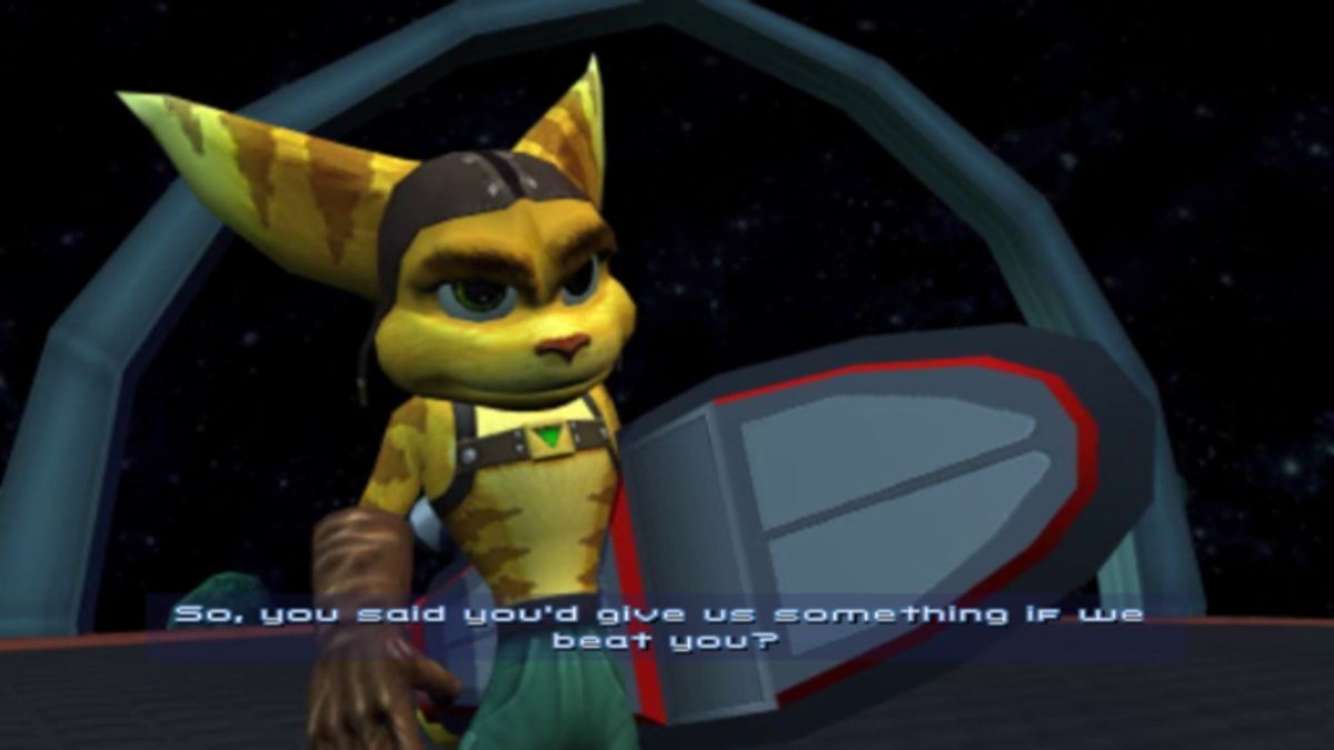 Ratchet & Clank: Size Matters (PlayStation 2) screenshot: Skyboard racing is required to obtain key items