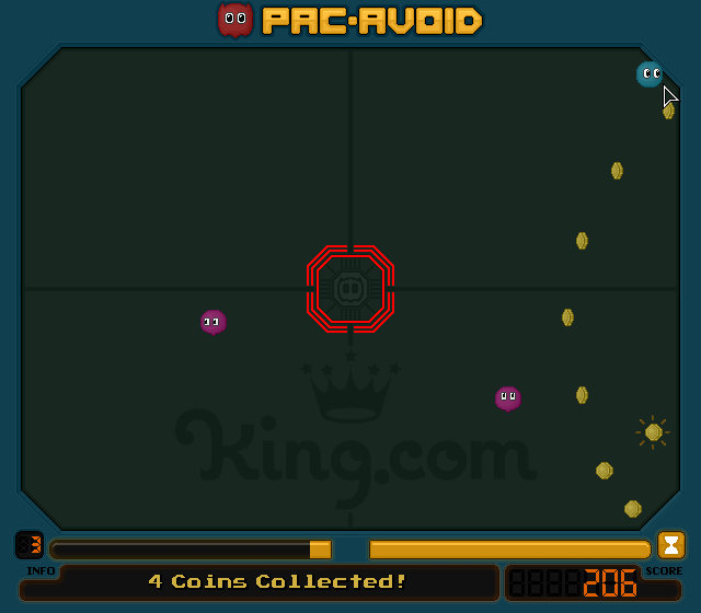 Pac-Avoid (Browser) screenshot: Starting the game.