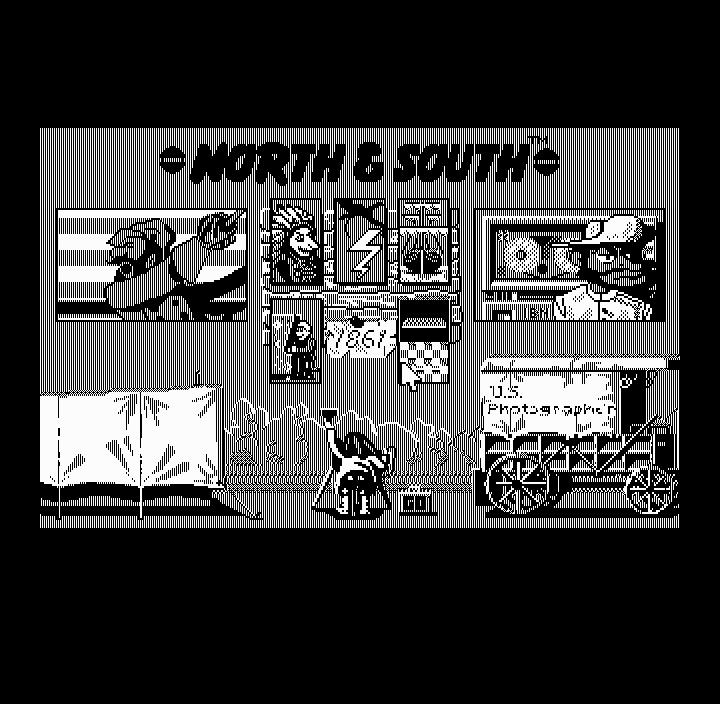 North & South (DOS) screenshot: Main menu (hercules graphic card)