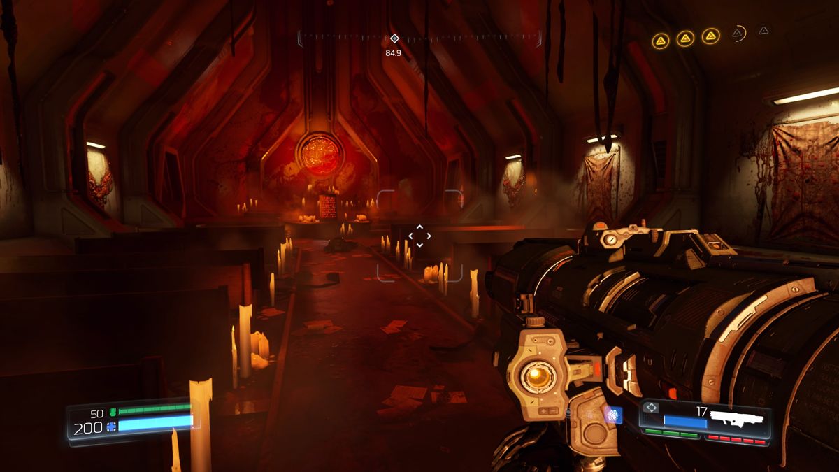 Doom (PlayStation 4) screenshot: The church of fanatics