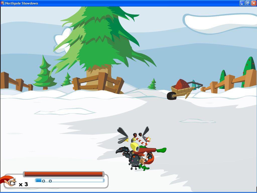 Northpole Showdown (Windows) screenshot: Spinning kick