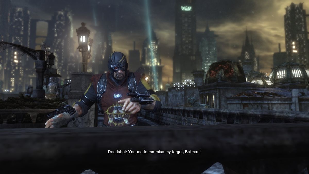 Batman: Arkham City - Armored Edition (Wii U) screenshot: Deadshot is pissed