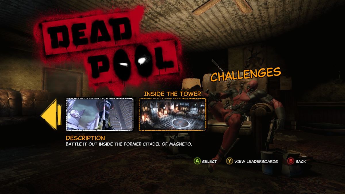 Deadpool: Merc with a Map Pack (Windows) screenshot: This level is unique to this challenge map. While the others are closed off portions of the game's levels, this map contains a completely original area.