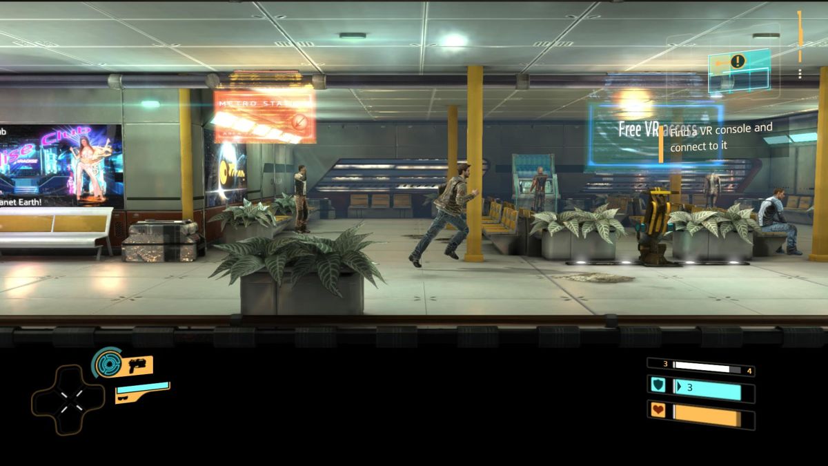 Flashback (Windows) screenshot: Running to the VR console.