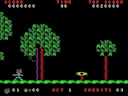 Invasion of the Zombie Monsters (ZX Spectrum) screenshot: You're journey starts