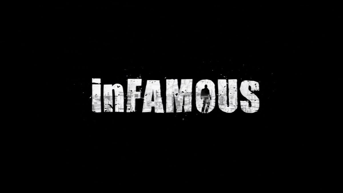 inFAMOUS (PlayStation 3) screenshot: Main title after the prologue mission.
