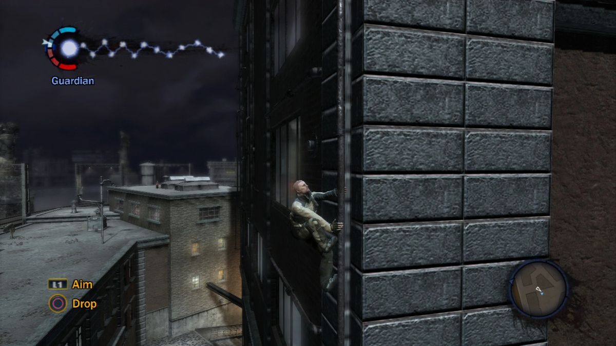 inFAMOUS (PlayStation 3) screenshot: It's not exactly Assassin's Creed, but in this game too, you can pretty much climb onto anything you see.