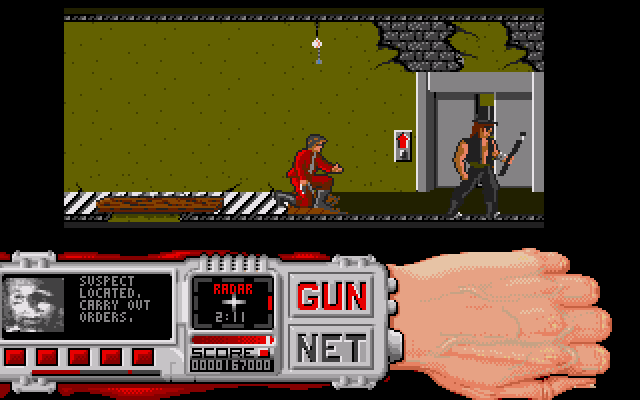 Techno Cop (Amiga) screenshot: Dave Lowe