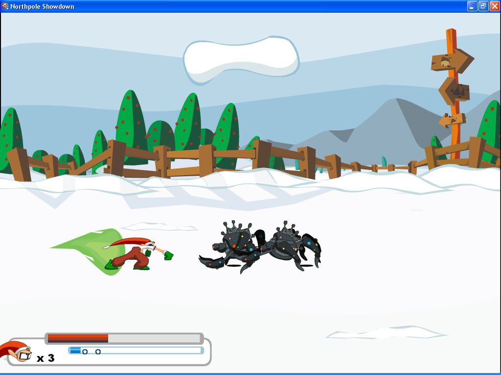 Northpole Showdown (Windows) screenshot: Run and Shoryuken!