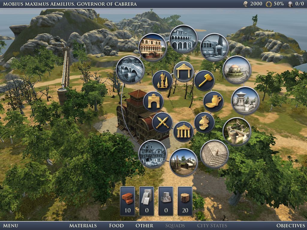 Grand Ages: Rome (Windows) screenshot: The start of the first campaign mission. Time to get building