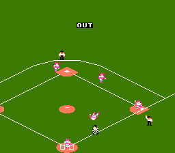 Tecmo Baseball (NES) screenshot: Easy Grounder