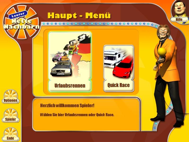 Urlaubs Raser (Windows) screenshot: Main Screen