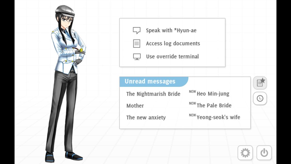Analogue: A Hate Story (Windows) screenshot: Hyun-ae's costume can be changed