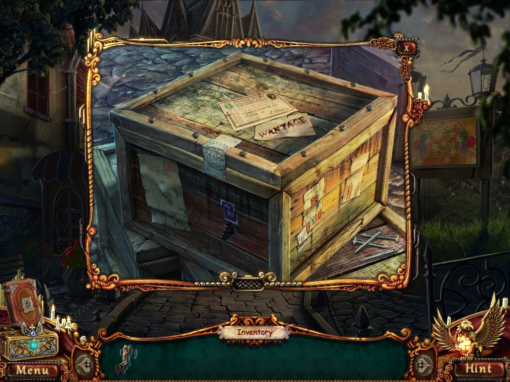 Dark Strokes: Sins of the Fathers (Collector's Edition) (iPad) screenshot: Bonus chapter - Crate outside church