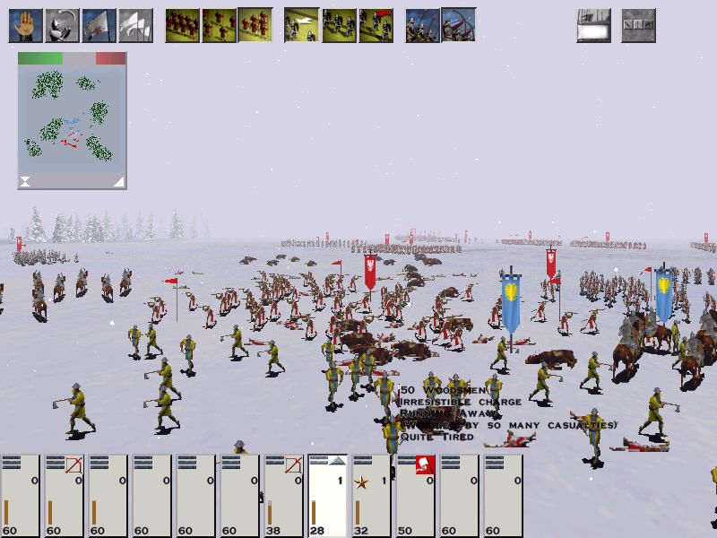 Medieval: Total War (Windows) screenshot: Battle in snow