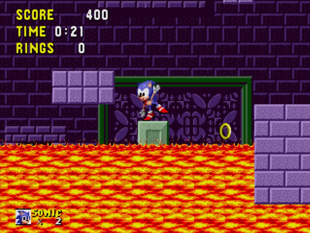 Sonic the Hedgehog (Windows) screenshot: Hard moment