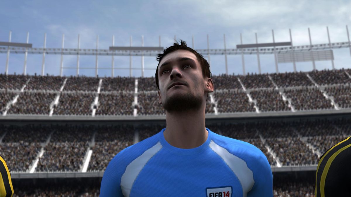 FIFA 14 (Windows) screenshot: The camera closes in on an athlete (demo version)