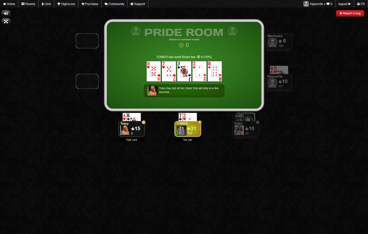 Screenshot of Strip-Poker xXx (Browser, 2013) - MobyGames