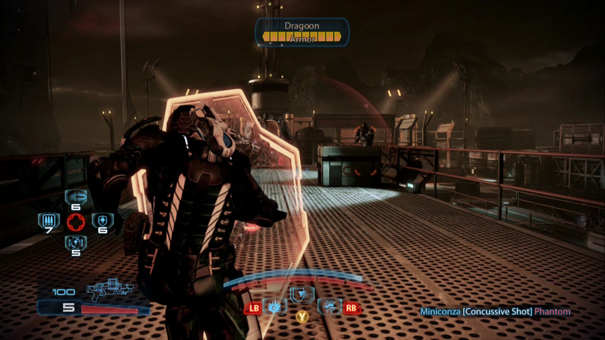 Mass Effect 3: Earth Multiplayer Expansion (Xbox 360) screenshot: The N7 Paladin deploys his Omni-shield to block incoming enemy fire.