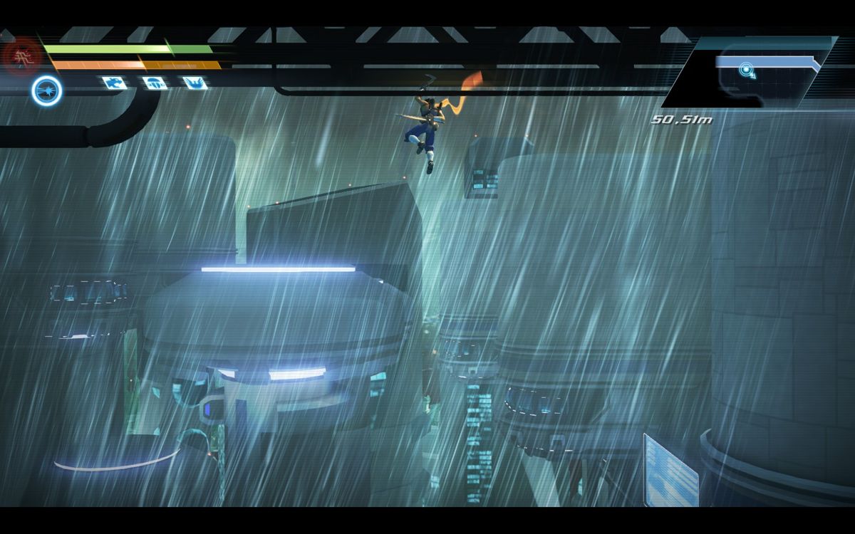 Strider (Windows) screenshot: Hiryu can climb almost everywhere.