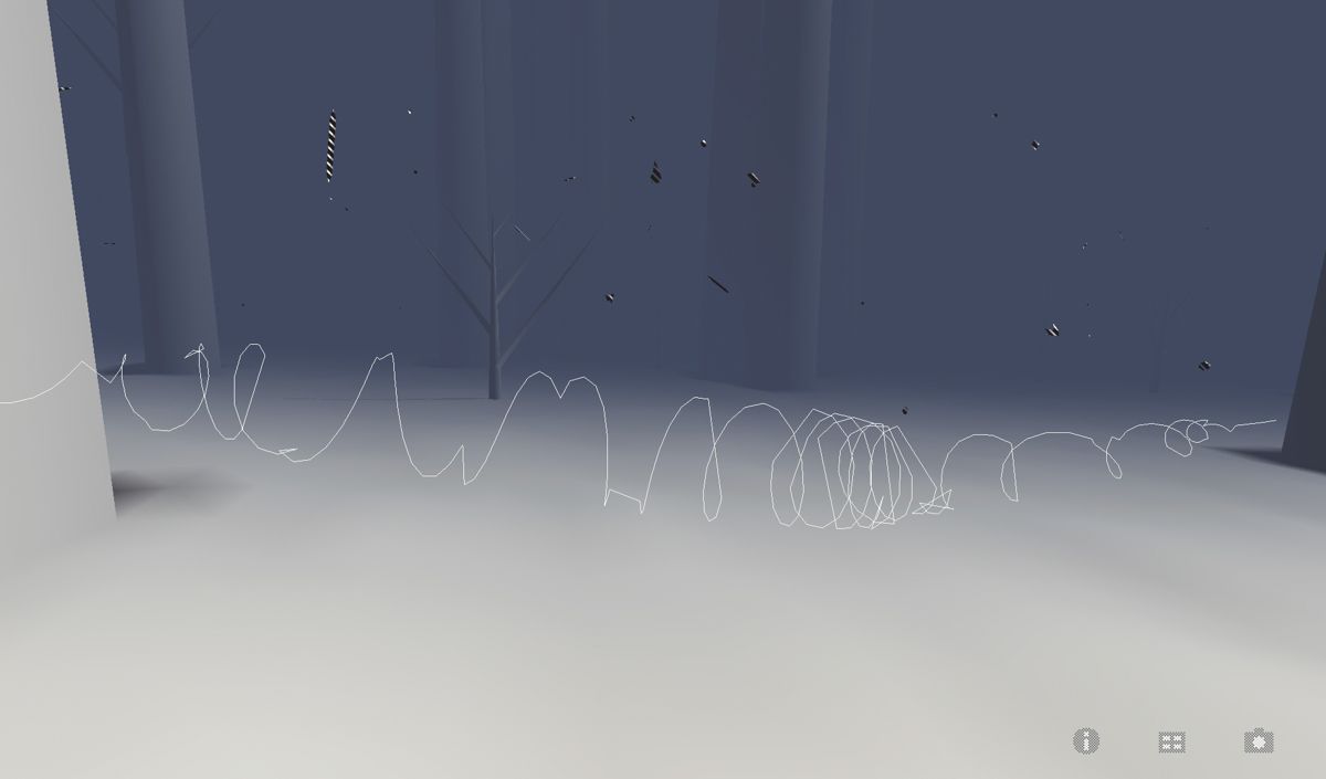 PolyFauna (Android) screenshot: A white drawing swims past.