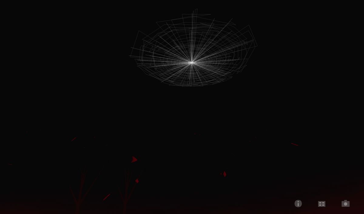 PolyFauna (Android) screenshot: A strange shape in the clouds