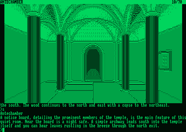 The Guild of Thieves (Amstrad PCW) screenshot: Antechamber of the temple